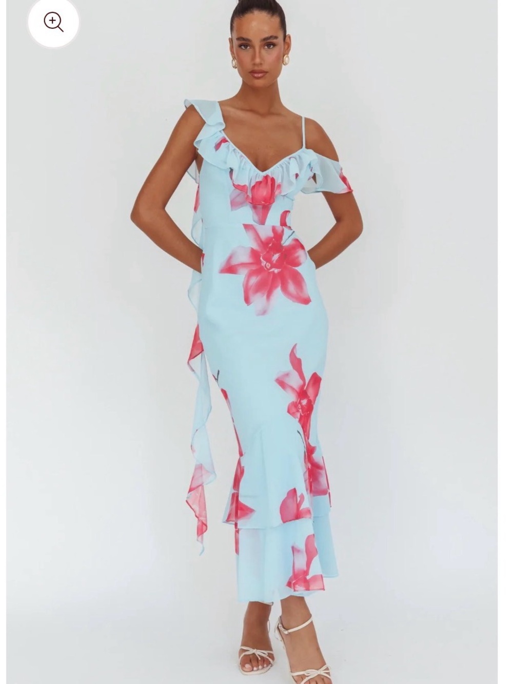 Selfie Leslie Sun Lover Ruffle Trim Maxi Dress Lily Blue